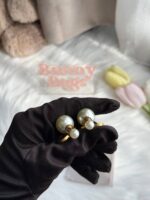 Dior 珍珠复古金耳钉 - Image 3