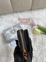 Dior caro拉链卡包 漆皮黑 - Image 7